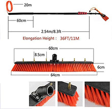 3-11M（ 12FT-36FT） Cleaning Photovoltaic and Solar Panels Water/Hose Fed Pole Window Cleaning Brush Equipment Cleaning Photovoltaic and Solar Panels