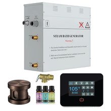 SaunaSpa Builders Series 6kW Steam Bath Generator with Quickstart Continuous Steam, Black Digital Touch Pad, Built-in Auto-Drain, and Aroma Steamhead in Oil Rubbed Bronze