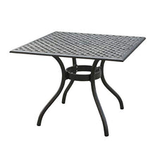 Christopher Knight Home Cayman Cast Aluminum Square Table, Black Sand Dimensions: 39.50”L x 39.50”W x 29.50”H