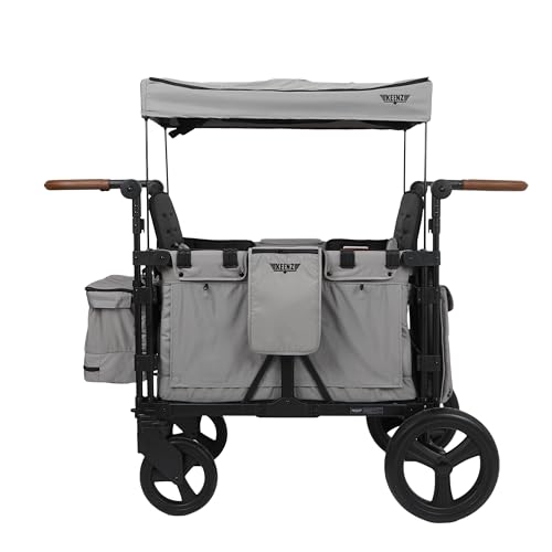 Keenz Luxury Comfort Stroller Wagon Foldable Double Seater Adjustable Canopy Gray