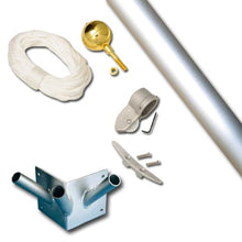 Eder Flag Franklin 9 Foot 1-1/2" Dia Triple Corner Set Flagpole Clear Anodized