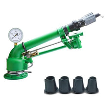 Farm Irrigation Sprinkler, 2" Agricultural Tripod Sprinkler with Pressure Gauge, 0°-45° Elevation Angle Adjustable, 360° Automatic Rotation, for Large Area Farmland Irrigation, Dust Removal