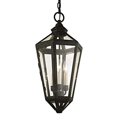 Troy Lighting F6377 Transitional Three Light Hanging Lantern from Calabasas Collection in Bronze/Dark Finish,