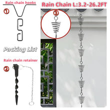 DFTDFYXYRain Chain Outdoor Rain Chains Movable Rain Catcher Chain Stainless Steels Adjustable Hanging Rain Chains Living Wind with Hook and Holder for Eaves Drainage, Outdoor Decor,8m(26.2ft)