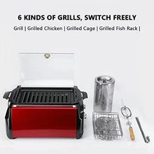 MNSSRN Smokeless Electric Grill with Grill, Yakitori Rack, Grilled French Fries Cage, Grilled Fish Rack, Barbecue Grill, Kebab Rack, Multifunctional Indoor Electric Grill