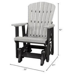 American Furniture Classics OS Home and Office Model 515LGB Fan Back Glider Made in the USA- Light Gray, Black