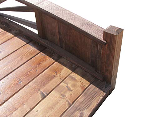 SamsGazebos Sunburst Garden Bridge 8 ft Brown