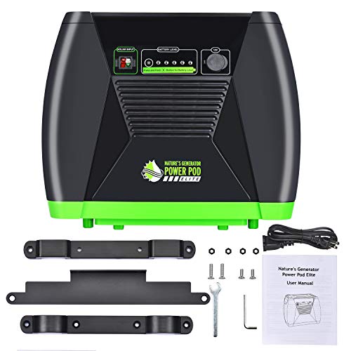 Nature's Generator Power Pod Elite-AGM Sealed Lead Acid in 100Ah with 12V DC Port and 35in Expansion Cable to Extend Nature's Generator Elite's Using Time HKNGPDEL