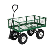 Utility Garden Cart Wagon Heavy Duty Garden Dump Cart with Removable Mesh Sides, for Beach Lawn Yard
