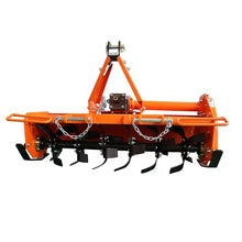 Chery Industrial 3 Point Rotary Tiller Attachment Fits Cat 1 Tractors Single Speed PTO Driven Cultivator 540 RPM Gearbox (Orange + Carbon Steel+49‘’)