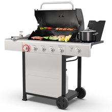 Kenmore BBQ Propane Gas Grill - 5 Burners with Side Burner & Searing Zone, 644 Sq. In. Stainless Steel Grill, 66,000 BTU, Ideal for Outdoor Cooking, Patio & Backyard, Silver