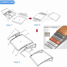 Modern Outdoor Canopy Front Door Canopy,Impact Resistant Patio Awning,UV Rain Snow Sunlight Protection Solid Sheet Outdoor Polycarbonate Cover and Aluminium Frame (59"x71")