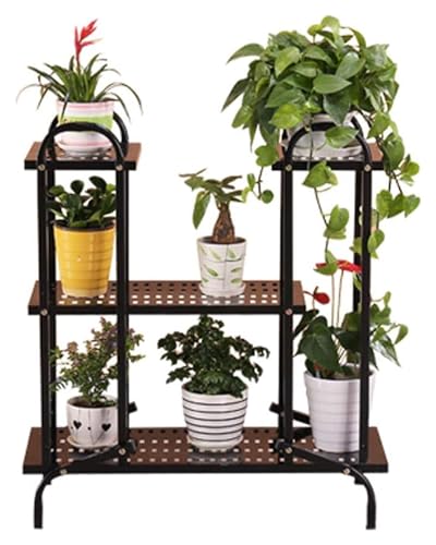 ZOCWJK Metal Plant Stand Pot Display Holder Flower Stand Shelving 3 Tier Storage Rack European Style,