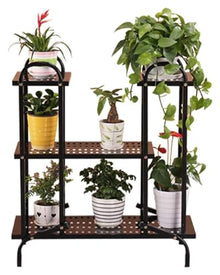 ZOCWJK Metal Plant Stand Pot Display Holder Flower Stand Shelving 3 Tier Storage Rack European Style,
