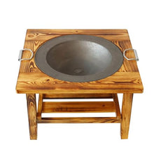 Fire Pit Table, Portable Outdoor Fire Pit, Bottom Storage Layer, Handle Design, Ideal for Bonfires, Camping, and Outdoor Cooking