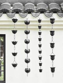 OGMOYT Copper Rain Chain for Gutters, Roof Rain Catcher/Diverter, Metal Ring Rain Chain