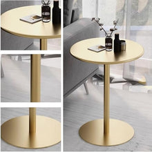 Failjierue Gold Bistro Table w/Base, 1 Pcs Metal Bar Round Kitchen Dining Small Space Side High Top Coffee End Pub Bistro Table(40x62cm)