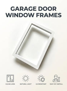 4 Pcs Garage Door Windows,21 ×14 inch Garage Door Replacement with UV Resistant Clear Acrylic Panel, Replacement Window Frame Panels for Exterior Garage Doors,Vinyl Windows Inserts Kit
