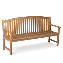 TITAN GREAT OUTDOORS Ash & Ember Solstice 6 FT Grade A Teak Outdoor Bench, Weather-Resistant Patio Bench with Bow Back Design, Contoured Seat, Porch & Garden Seating for 3