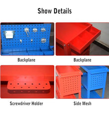 ICEMOB Blue, Heavy-Duty Service Cart,Steel Tool Storage Organizer,3 Tier Workshop Trolley,100KG Load Capacity,Tool Cart on Wheels for Garage,Warehouse and Repair Shop