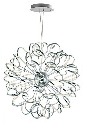 ET2 Lighting Chaos Pendant | Polished Chrome Finish | Metal Construction | Contemporary Hanging Pendant Light for Kitchen Islands and Dining Rooms | Adjustable Cord Suspension | E21413-PC