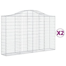 Arched Gabion Baskets 2 pcs 78.7"x11.8"x47.2"/55.1" Galvanized Iron White Black Other