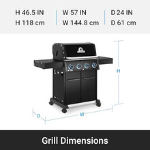 Broil King 674117 Baron 420 Pro Shadow 4-Burner Pellet Ready Natural Gas Grill in Black