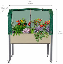 Self-Watering Raised Garden Bed (21" x 47" x 32"H) - Container Gardening with The Convenience of a Self-Watering Irrigation System. Includes Greenhouse & Bug Cover. Made in Canada.