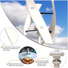KK-GAL Wind Turbine Generator Kit, 3-Blade Low Noise Vertical Axis Wind Turbine Generator, Adjustable Windward Direction, Wind Power Generator for Marine, RV, Home, Windmill,2000w 24v 2m
