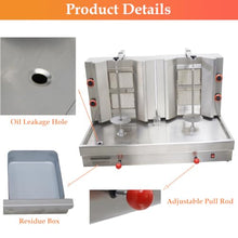 WYDDDARY Commercial Gas Shawarma Grill Machine 2800Pa 2-Station Auto-rotate