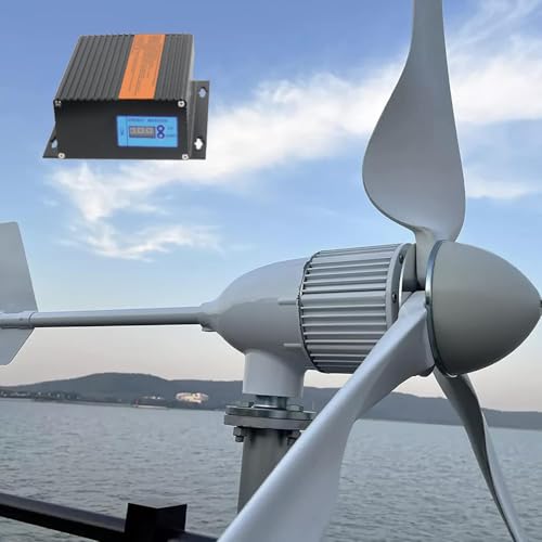 FLTXNY POWER Wind Turbine 2000W AC 24V Home Use Horizontal Wind Generator Kits 3 Blades with MPPT Controller for Home, Boat, Marine, Monitoring, Street Lighting