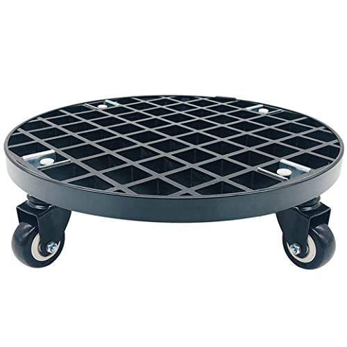 QUANGJN Plant Caddy with Wheels Heavy Duty,440Lb Capacity, Rolling Plant Stand, Planter Caddies Round Large Flower Pot Mover Plant Dolly Holder Planter Trolley Cas,Black-40cm/16in