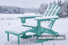Patio Kingdom All-Weather HDPE Rocking Adirondack Chairs Set of 2, Heavy Duty Folding Patio Rocker Chairs with Ergonomic High Back, 2-Piece Outdoor Lounge Seating for Front Porch Yard, Aruba Blue