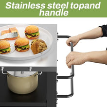 Heavy-Duty Rolling Grill Cart with Storage Shelf, Adjustable Hooks, Built-in Spice Rack and Tool Holder for Outdoor BBQ Setup (Black+Silver + Stainless Steel-1)