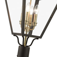 Livex 27376-07 Adams 4 Light Outdoor Post Top Lantern Black/Brushed Nickel