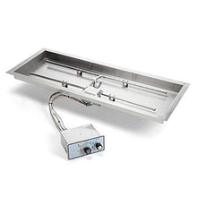 HPC Fire Push Button Flame Sensing Gas Fire Pit Kit, 42x14-Inch Pan 36x8-Inch Burner, Propane for Bulk Tank (TOR-FPPK42X14-H-FLEX-LP)