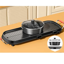 AFPSDLFJDLS Instant Boiled Barbecue Electric Hot Pot Smokeless Oven Double-flavor