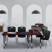 Regency Kee Adjustable Classroom Table Set with 18" Andy Chairs Mahogany/Black