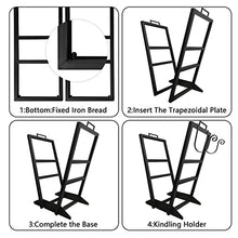 Tiuheyo Indoor and Outdoor Firewood Storage Rack Sturdy Iron Wood Stacking Rack with Firewood Support Frame, Wood Stacking Rack Storage Rack