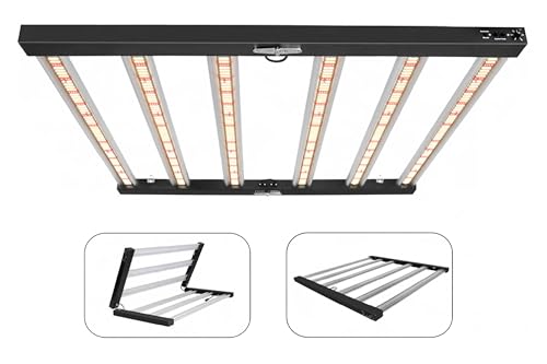 Helios Full Spectrum LED Grow Light | Foldable Bar Design with Manual Dimmer RJ11 | Built-in UL Certified Driver | Energy-Efficient Commercial Horticulture High-Efficacy Lights (640, Watts), Black