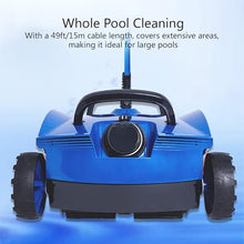 zcjysqav Wall Climbing Robotic Pool Cleaner, Pool Cleaner Robot with Fine Filter and 49ft Cable, Pool Surface Skimmer Cleaner, Smart Navigation