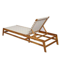 Merax Outdoor Chaise Lounge Set of 4 White Rope Woven Poolside Chair
