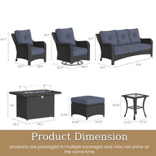 Aeeiua 10 Piece Patio Furniture Set with Fire Pit Table