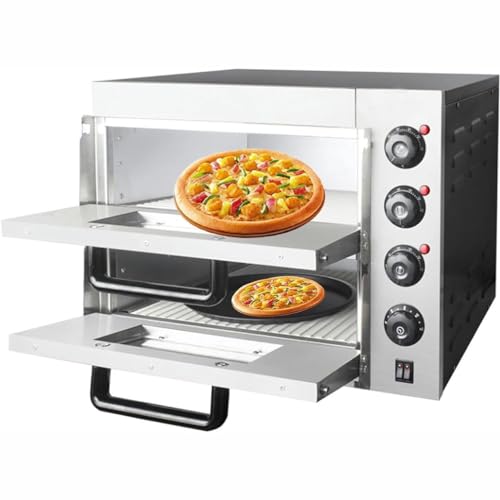 KYTGFH Portable Outdoor BBQ Pizza Oven, Commercial Electric Pizza Oven Maker, Pizza Drawer Toaster Oven, Countertop Stainless Steel Multipurpose Home Restaurant Snack,Doublelayer