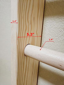 Generic Wooden Wall Stall Bars for Kids and Adults - Swedish Ladder with Pull-Up Bar