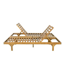 Christopher Knight Home Acacia Wood Chaise Lounge Chair Set of 2, Double/Single Outdoor Sunbathing Pool Lounger, Patio Wooden Adjustable Backrest Lounge Sofa,Teak (Frame Only)