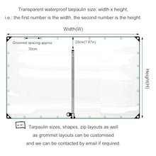 Jolan Waterproof Clear Tarp Curtains,Pergola Gazebo Transparent Tarpaulin Side Panels,Outdoor Curtains with Zip,0.3mm PVC Plastic Tarp Cover Sheet,Rain Curtains,with Grommets,W×H-3.5×3m(11.5 * 9.8ft)