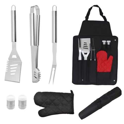 Stainless Steel Barbecue Set Apron Tools 7-piece