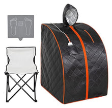 DKDZZXHUS Personal Infrared Sauna for Home, Portable Foldable Sauna Tent with Heating Foot Pad & Chair, Far Infrared Detox Spa, 140°F Temperature Control, 60min Timer, Easy Storage Dark Gray