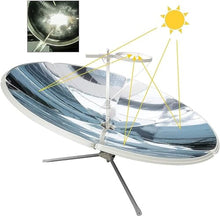 Classic Solar Stove 1800 W, 59 Inches Concentrated Solar Cooker, Parabolic Portable Oven Magnesium, Portable Solar Oven Camp Stove Grill for Outdoor Camping Cooking Grilling Barbecue, Focus Point Temp